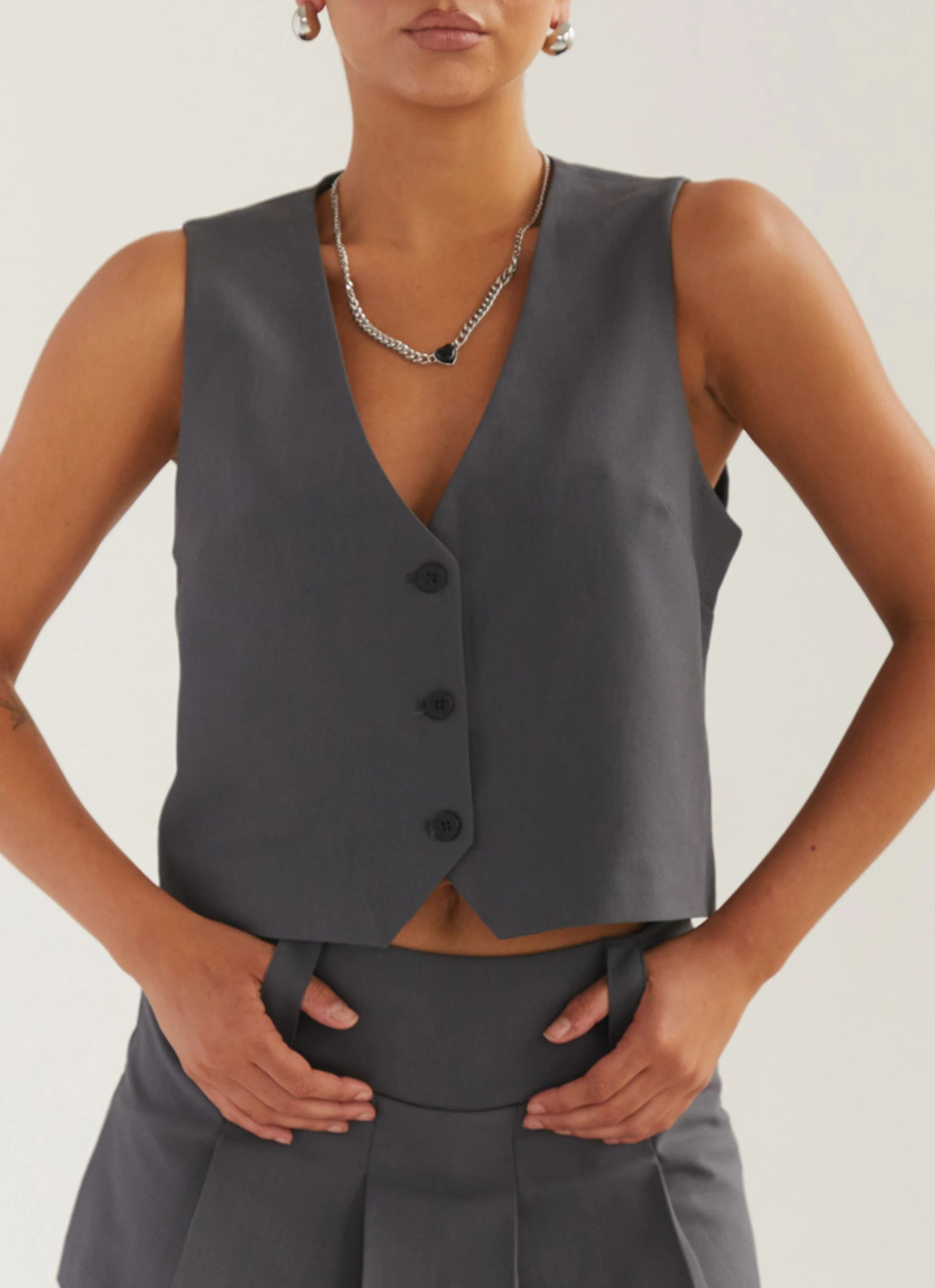 Silk X Peppermayo Cartwright Vest Top - Gunmetal Grey 7 Silk X Peppermayo Cartwright Vest Top - Gunmetal Grey - Image 7