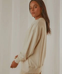 Tonal Stacked Thrills Company Slouch Fit Crew - Unbleached -Peppermayo cloth-shop 00772dd96f7244d1875405317499684a scaled