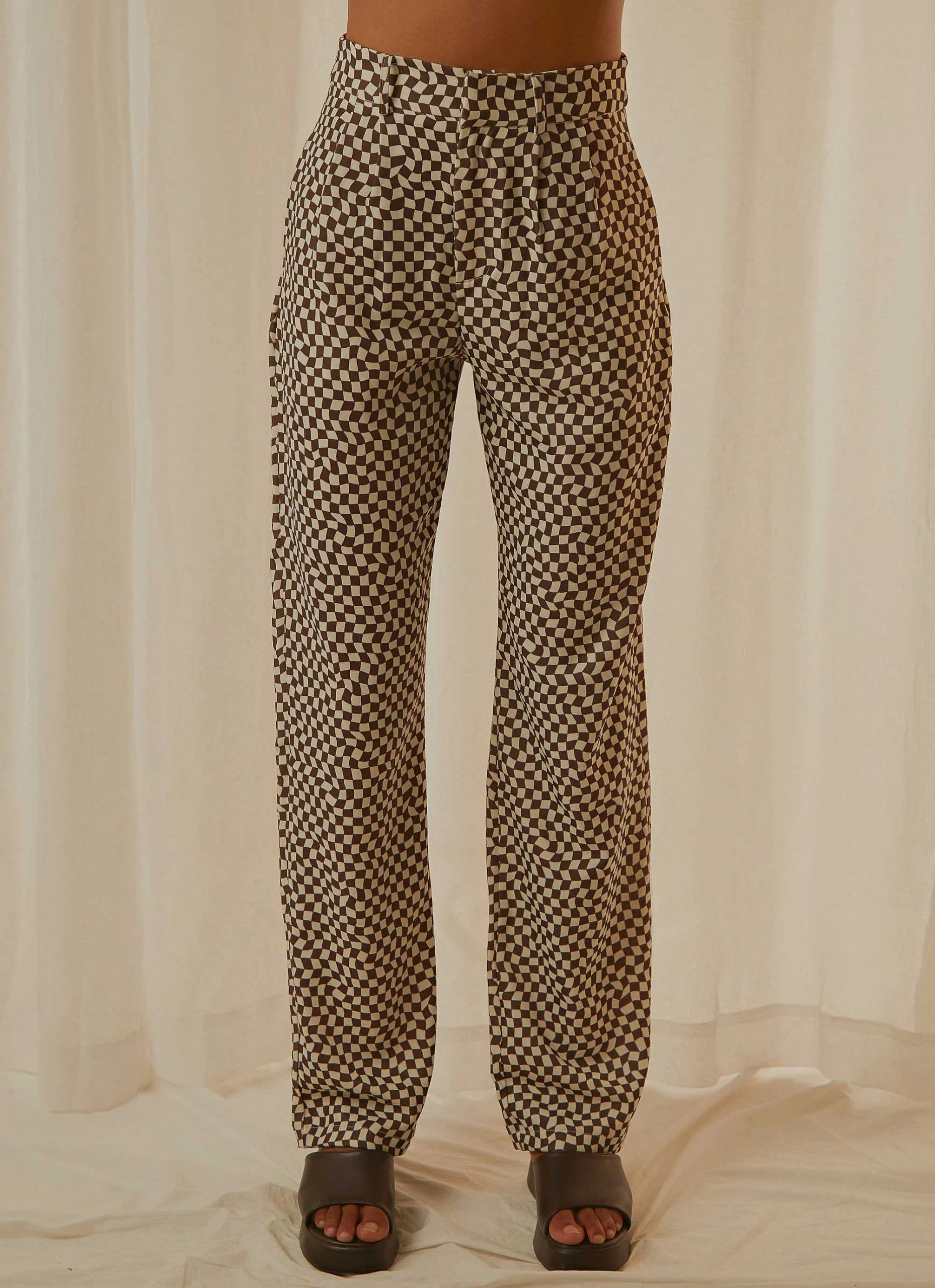 Peppermayo Exclusive Set The Tone Suit Pants - Choc Warped Check 4 Peppermayo Exclusive Set The Tone Suit Pants - Choc Warped Check - Image 4
