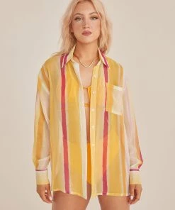 Riley Hubatka X Peppermayo Sunkissed Dreams Shirt - Sunset Stripe