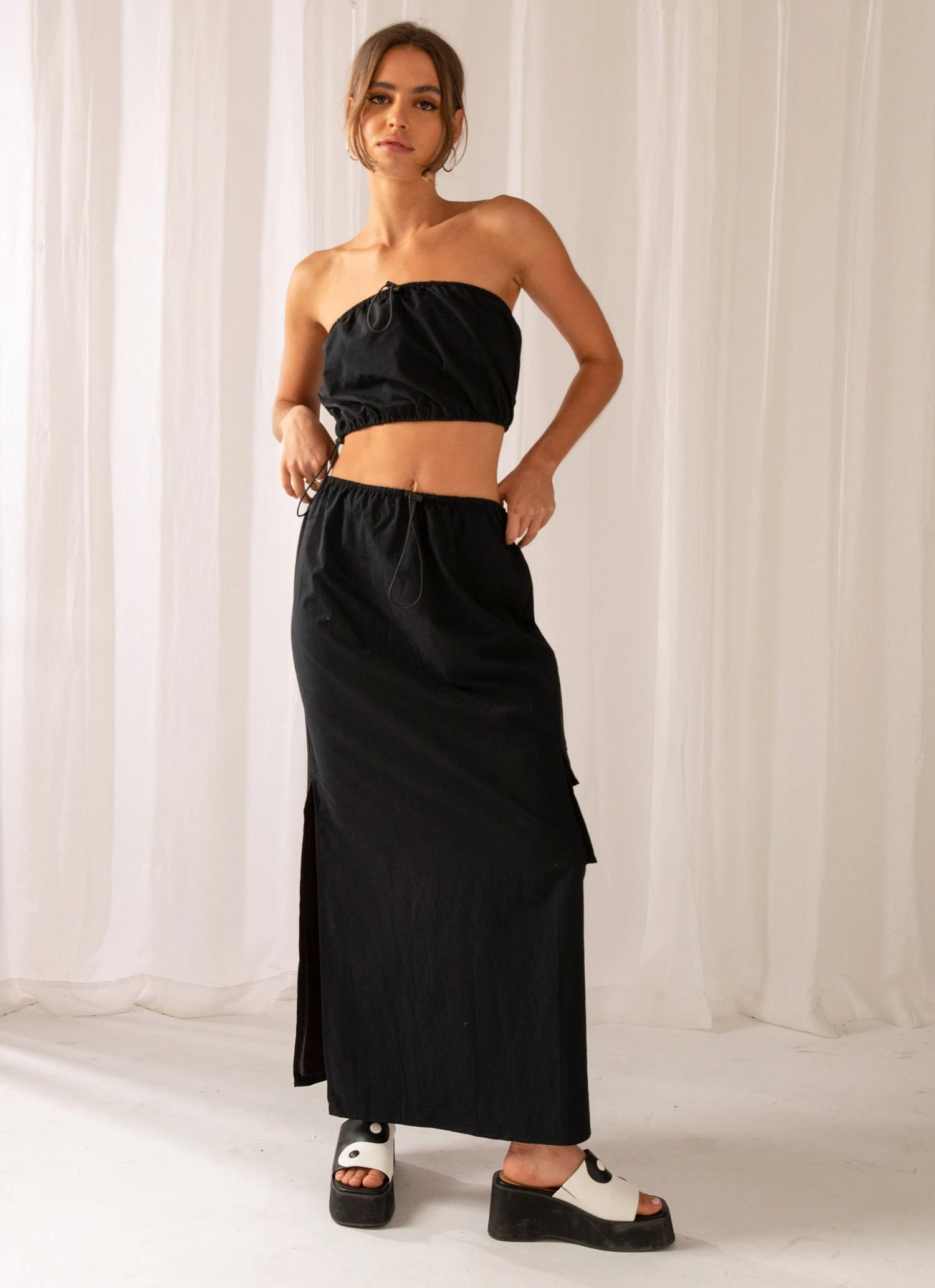 Peppermayo Exclusive I'm Totally Buggin Cargo Midi Skirt - Black 1 Peppermayo Exclusive I'm Totally Buggin Cargo Midi Skirt - Black