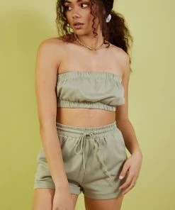 Peppermayo Centre Mark Crop - Khaki