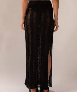 Peppermayo Exclusive Perri Ladder Knit Maxi Skirt - Black -Peppermayo cloth-shop 0d727b3a825c48dda6ae06697fd62c25