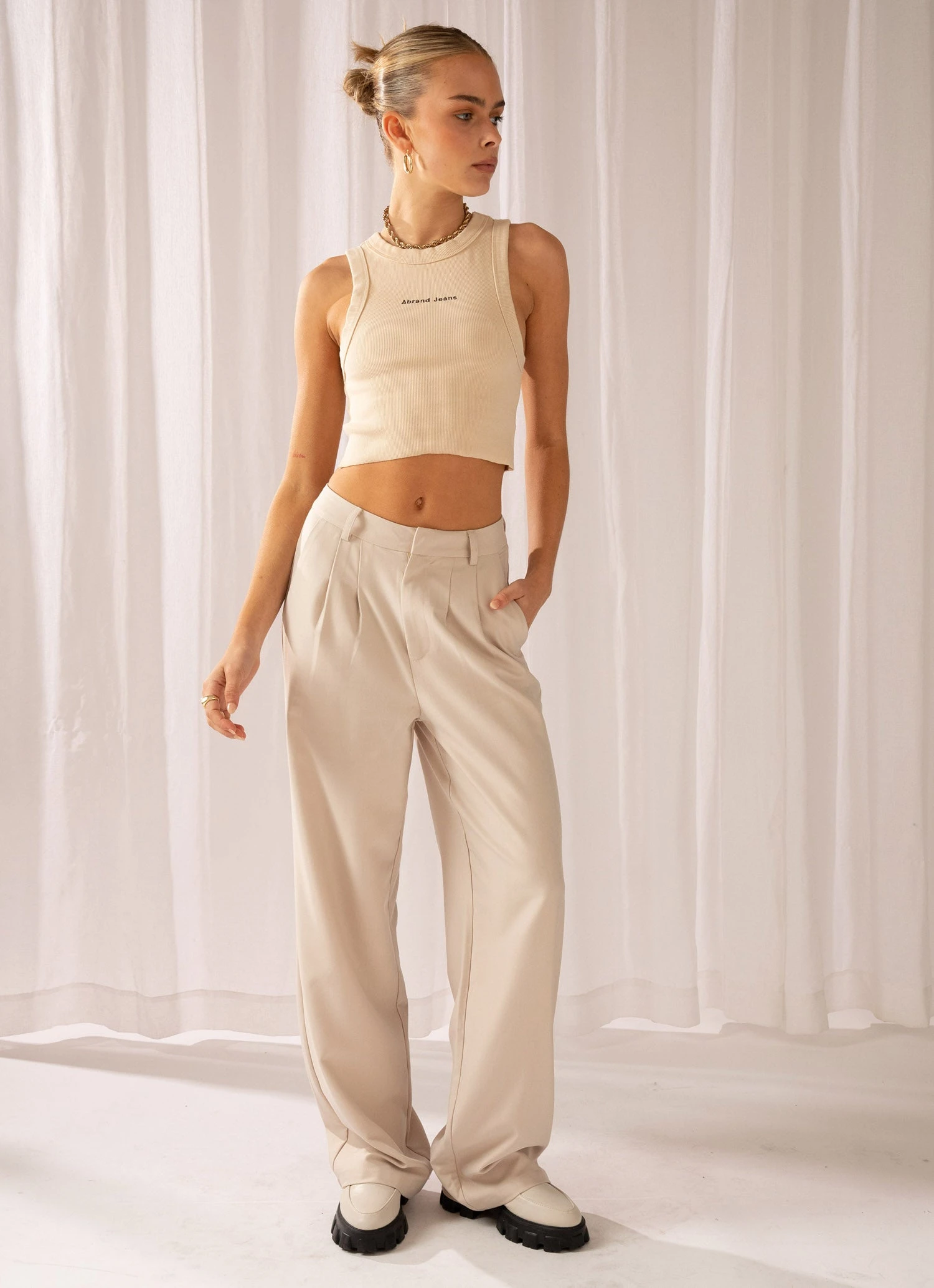 Peppermayo Exclusive Magdalena Suit Pants - Stone 1 Peppermayo Exclusive Magdalena Suit Pants - Stone