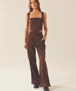 Peppermayo Exclusive Talula Pinstripe Bustier - Chocolate -Peppermayo cloth-shop 10d18347734a4150ac0f66e918c628d5