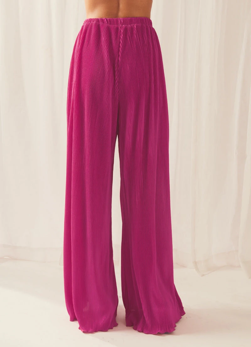 Peppermayo Exclusive 90s Muse Plisse Pants - Magenta 6 Peppermayo Exclusive 90s Muse Plisse Pants - Magenta - Image 6