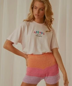 Afends Unisex Hemp Retro Fit Tee - Ariel Pink