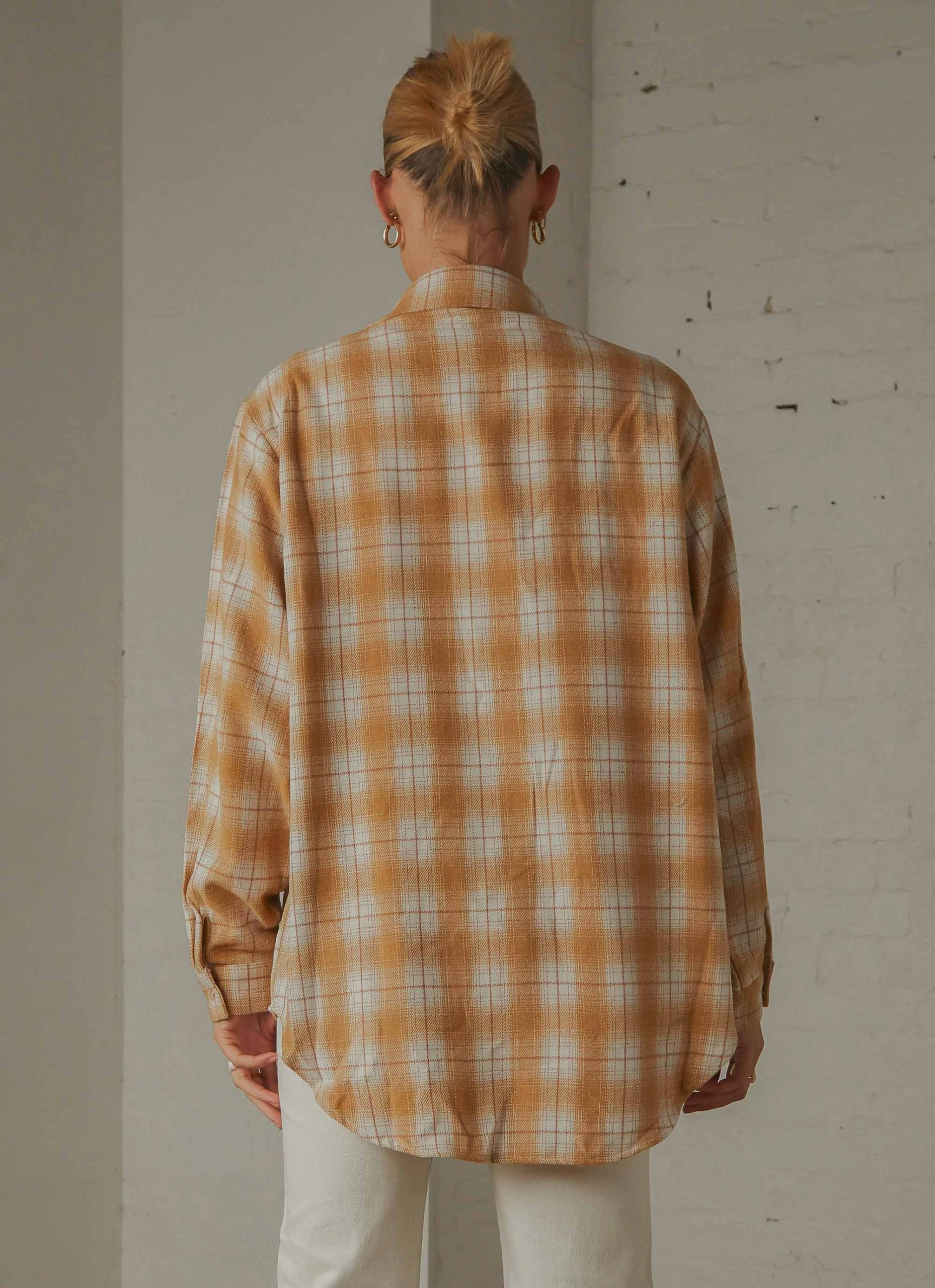 Peppermayo Know No Better Shirt - Beige Plaid 6 Peppermayo Know No Better Shirt - Beige Plaid - Image 6