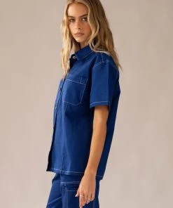 Peppermayo Exclusive Painters Shirt Top - Blueprint -Peppermayo cloth-shop 1719f87ce07d49ed8e8d0cc59a4951f4