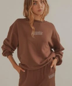 Vacancy Supply Holiday House Crewneck - Choc Brown