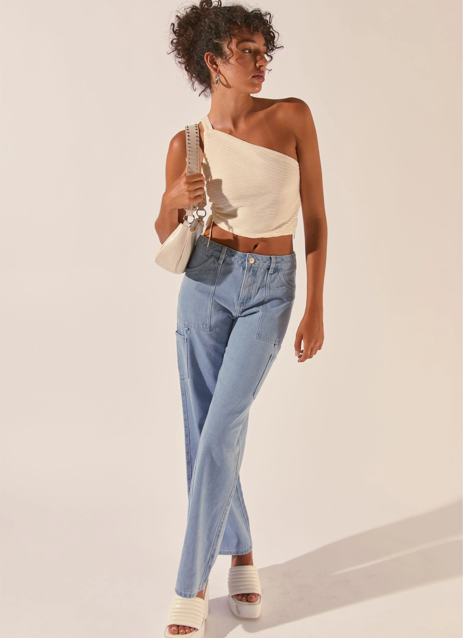 Peppermayo Exclusive Make It Better Plisse Crop Top - Ivory 6 Peppermayo Exclusive Make It Better Plisse Crop Top - Ivory - Image 6