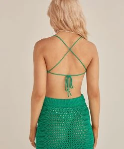 Riley Hubatka X Peppermayo Tan Lines Crochet Crop Top - Green -Peppermayo cloth-shop 21933c17c3f84b9081334b472b8de5d5 scaled