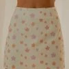 Peppermayo Exclusive Morning Market Linen Mini Skirt - Pink Wild Poppies