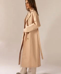 Peppermayo Exclusive Hide And Chic Longline Trench Coat - Tan -Peppermayo cloth-shop 22cd734c9afd4e608ad43f5b549911cc
