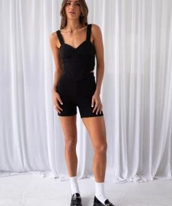 Peppermayo Exclusive Jaide Organic Cotton Rib Corset Top - Black -Peppermayo cloth-shop 233dff10835e4f0e8ee73131491cbe77