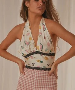 Peppermayo Exclusive So Sweet Lace Crop - Fruit Salad