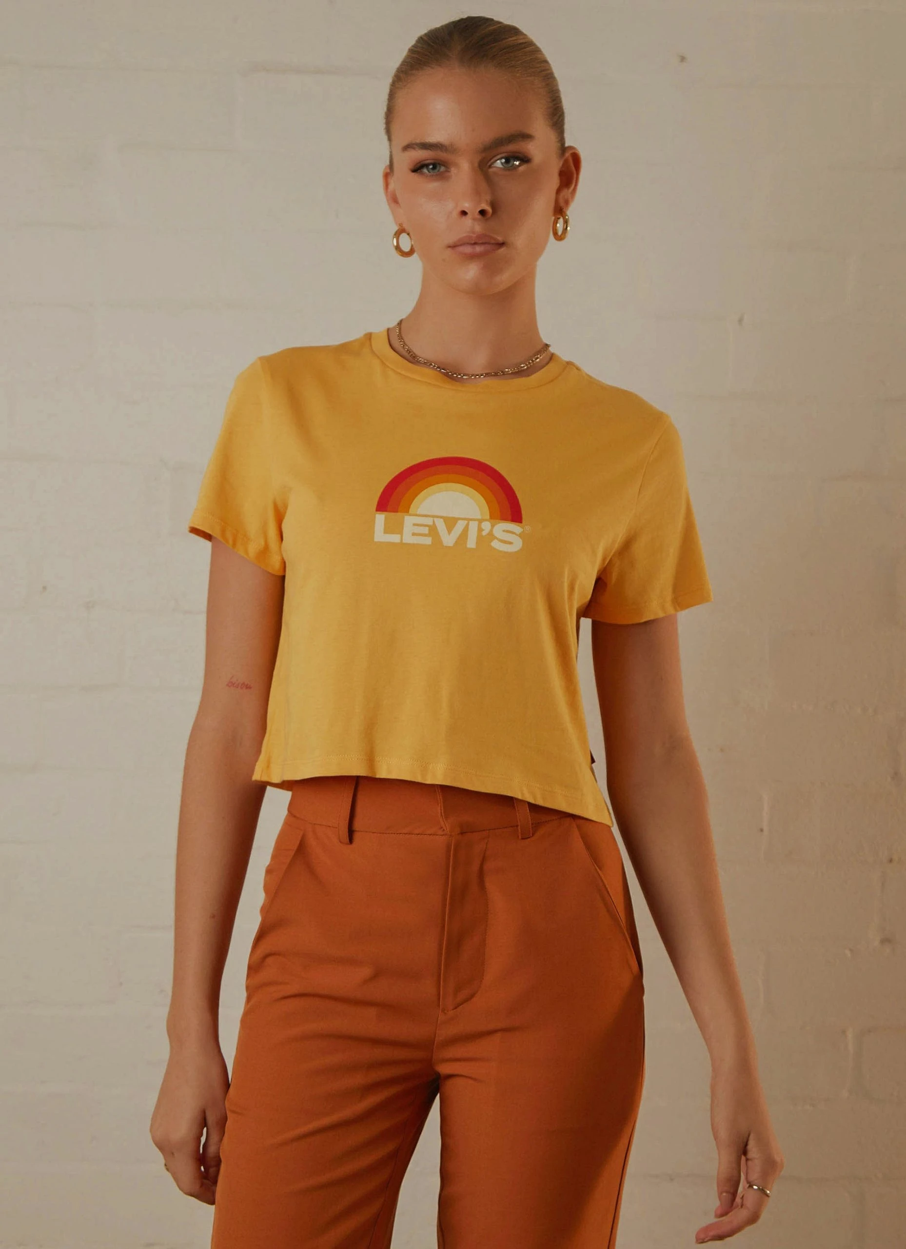Levi's Cropped Jordie Tee - Sunrise Amber 2 Levi's Cropped Jordie Tee - Sunrise Amber - Image 2