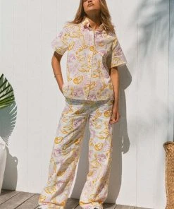 Peppermayo X Rikki Day Entree Linen Short Sleeve Shirt - Oceanus -Peppermayo cloth-shop 28c8e1cd40fa416db458138aeca20ad1