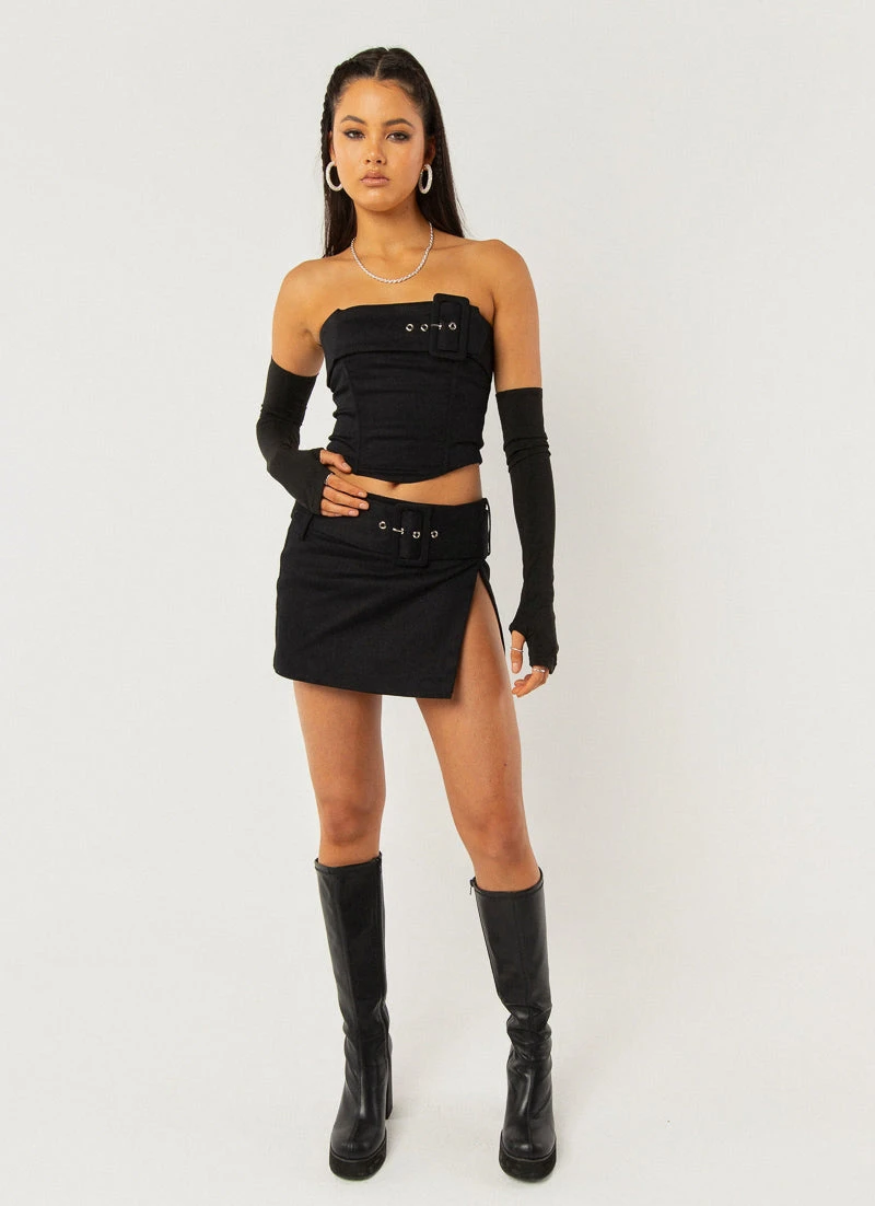 Peppermayo Exclusive Paten Bustier - Black 3 Peppermayo Exclusive Paten Bustier - Black - Image 3