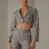 Peppermayo Exclusive L.A Loving Cropped Blazer - Slate