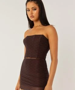 Peppermayo Exclusive Abbie Bustier - Chocolate Monogram 9 Peppermayo Exclusive Abbie Bustier - Chocolate Monogram -Peppermayo cloth-shop 2b24bcd54309448dbb7115e28a5ccbe4