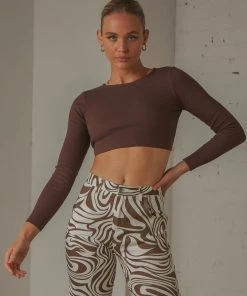 Peppermayo Exclusive Total Crush Tie Back Top - Choc Brown