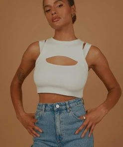 Peppermayo Exclusive Gigi Girl Knit Crop - White