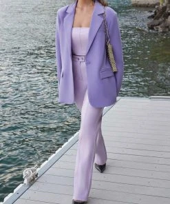 4TH & RECKLESS Tropez Leather Trouser Pant - Lilac