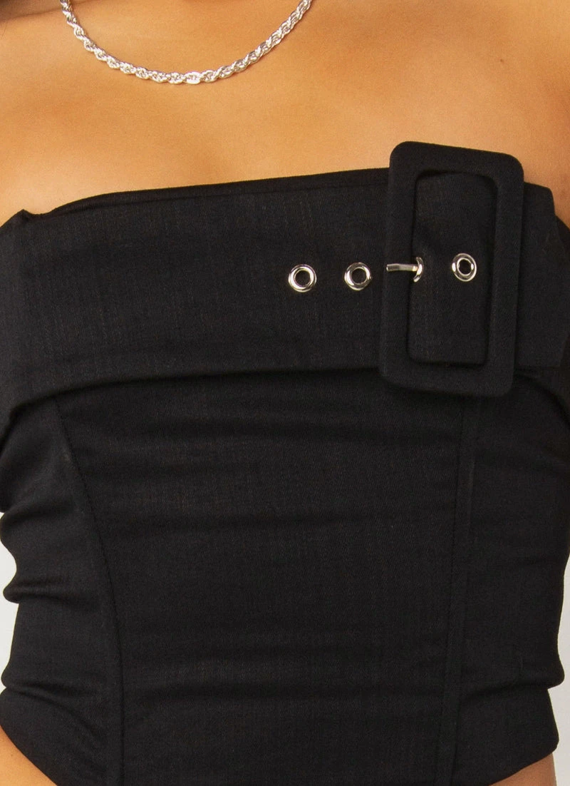 Peppermayo Exclusive Paten Bustier - Black 6 Peppermayo Exclusive Paten Bustier - Black - Image 6