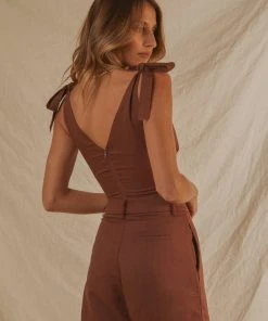 Peppermayo Exclusive Parisian Life Linen Bustier Crop - Choc Brown 8 Peppermayo Exclusive Parisian Life Linen Bustier Crop - Choc Brown -Peppermayo cloth-shop 35c7abdb1f0b409fa8faf117603688ab scaled