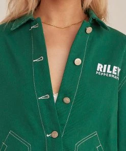 Riley Hubatka X Peppermayo Pit Stop Drill Shirt - Military Green -Peppermayo cloth-shop 3797d2686d00468287adbefccb1881a7