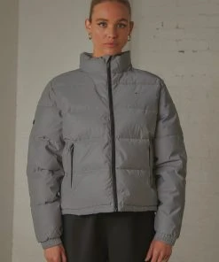 Huffer Womens Track Puffer Jacket - Reflective -Peppermayo cloth-shop 38086ce8db1a4db387d7904d2c1e3183 scaled