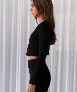 Peppermayo Exclusive Madam Organic Cotton Rib LS Top - Black -Peppermayo cloth-shop 39107eca38da4ff79e29676a8078b55c