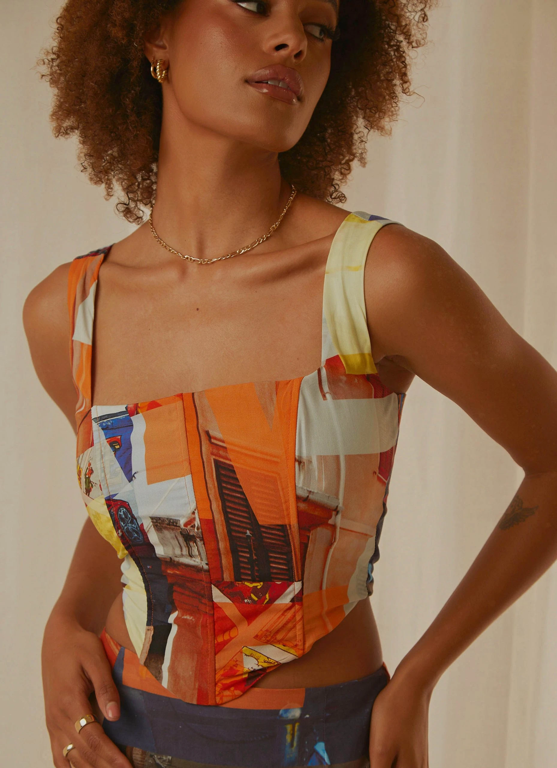 Peppermayo Exclusive Strolling Sunset Bustier Top - PM Film Graphic 2 Peppermayo Exclusive Strolling Sunset Bustier Top - PM Film Graphic - Image 2