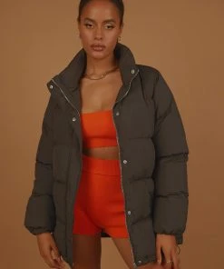 Nude Lucy Topher Longline Puffer - Coal