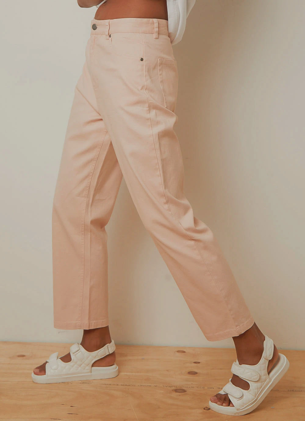 Afends Shelby Hemp High Waist Wide Leg Pant - Ash Pink 4 Afends Shelby Hemp High Waist Wide Leg Pant - Ash Pink - Image 4