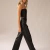Peppermayo Exclusive Walk On The Wild Side PU Cargo Pants - Black