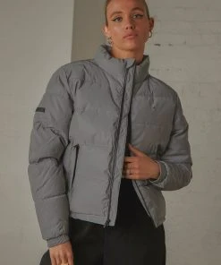 Huffer Womens Track Puffer Jacket - Reflective