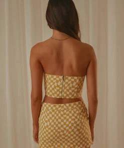 Peppermayo Exclusive Luisa Bustier Top - Yellow Check -Peppermayo cloth-shop 4226d95cf0454fcdb0e9fe225a51c9a8 scaled