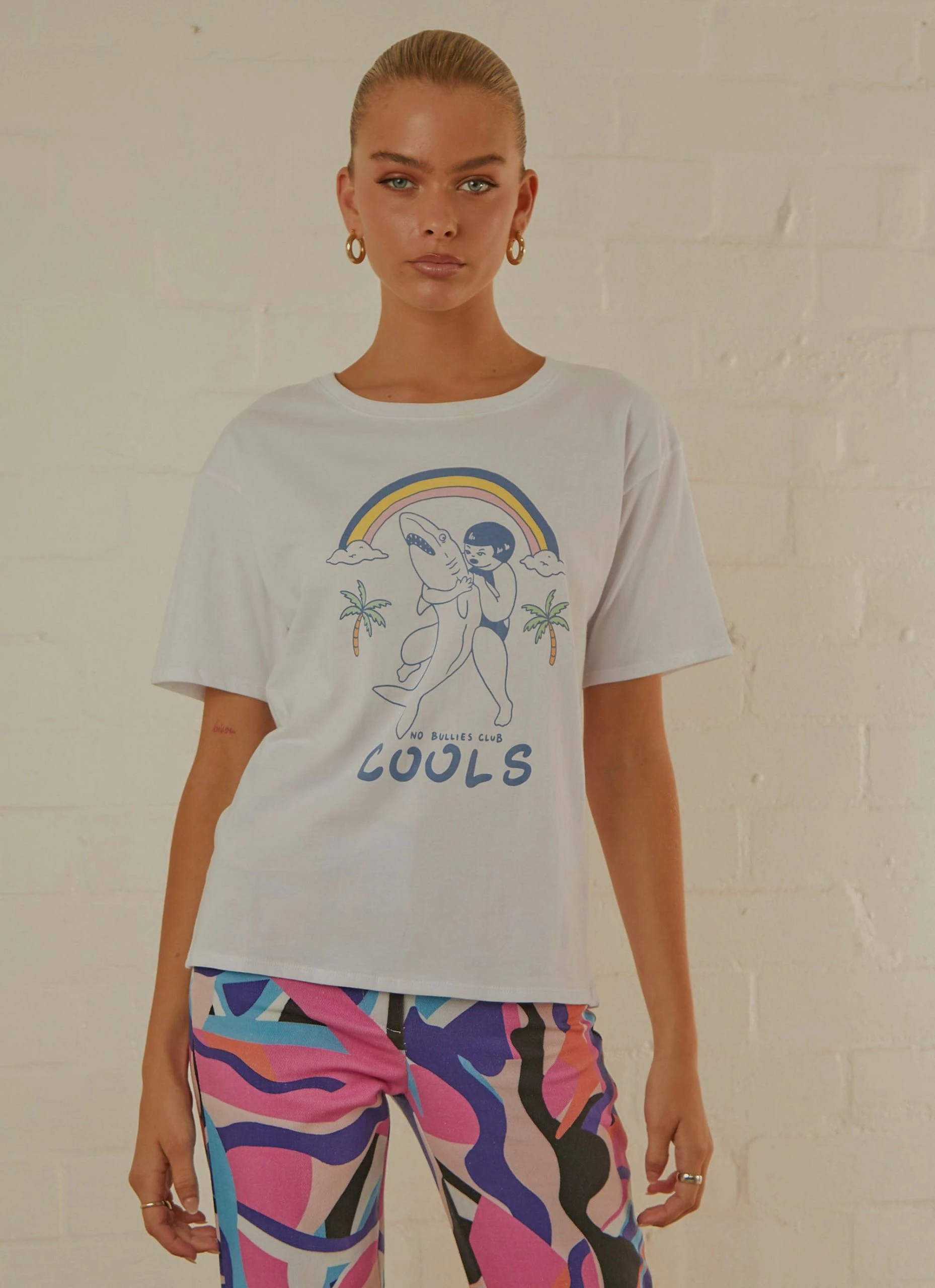 Cools Club No Bullies Tee - White 4 Cools Club No Bullies Tee - White - Image 4