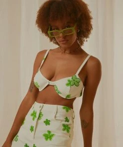 Peppermayo Exclusive Start Over Crop - Green Wild Poppies