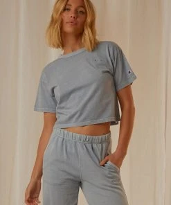 Champion Vintage Dye Crop Tee - Wildflower Blue