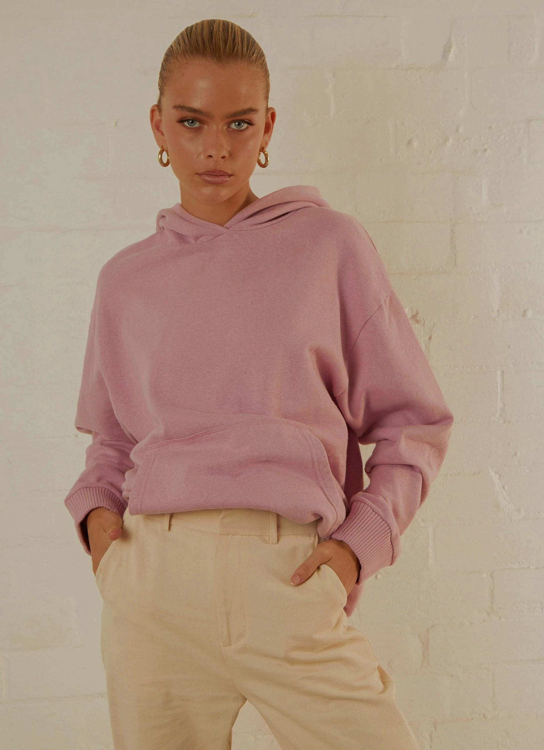 Afends Remi Hemp Oversized Hood - Smokey Pink 5 Afends Remi Hemp Oversized Hood - Smokey Pink - Image 5