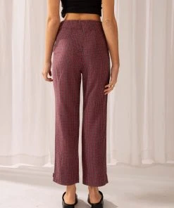 Afends Ryder Hemp Check High Waist Pant - Red -Peppermayo cloth-shop 51c5d7c69c3a4485bf5feb3ddc0f3773