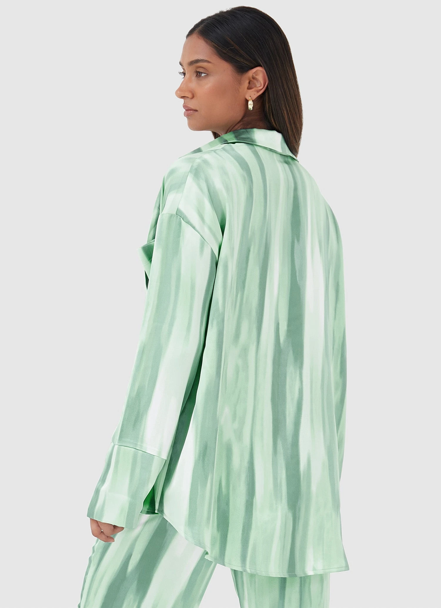 4TH & RECKLESS Norma Shirt - Green Dye Print 6 4TH & RECKLESS Norma Shirt - Green Dye Print - Image 6