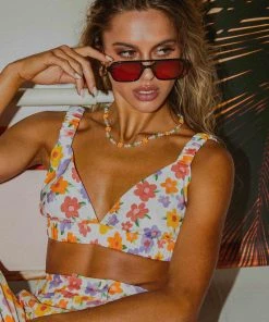 Peppermayo Exclusive Cici Linen Crop Top - Blooming