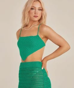 Riley Hubatka X Peppermayo Tan Lines Crochet Crop Top - Green -Peppermayo cloth-shop 547fc6165cce4040a69a3d3a9db204de scaled