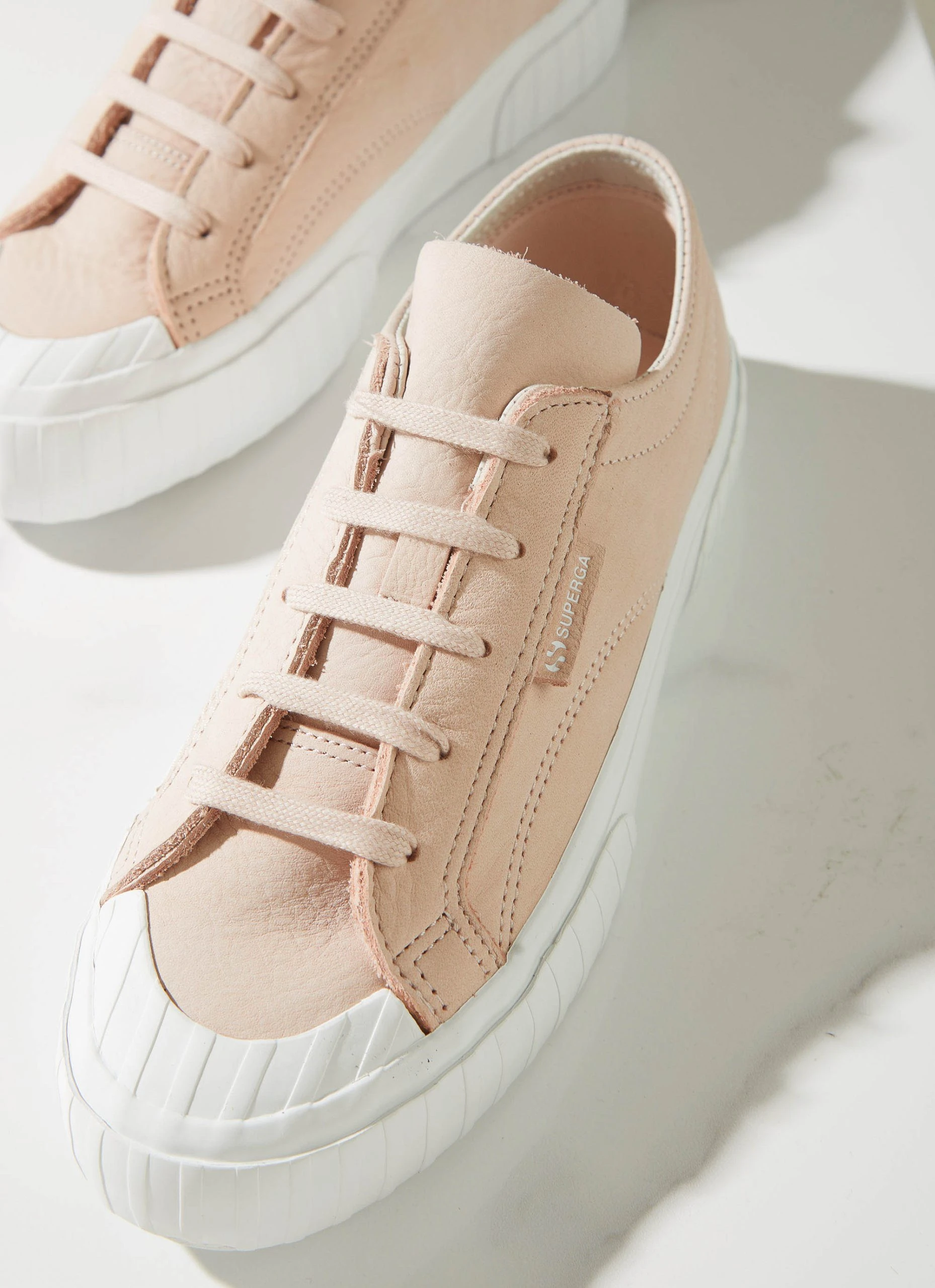 Superga 2630 Stripe Buttersoft Sneaker - Pink Peach Blush 2 Superga 2630 Stripe Buttersoft Sneaker - Pink Peach Blush - Image 2