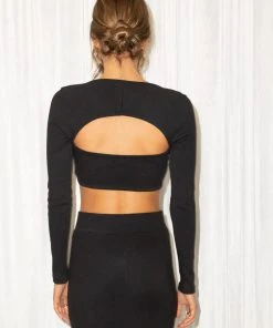 Peppermayo Exclusive First Class Organic Cotton Rib Crop Top - Black -Peppermayo cloth-shop 58e0a606dd5b4f8d9dcc5f544cef8d5a