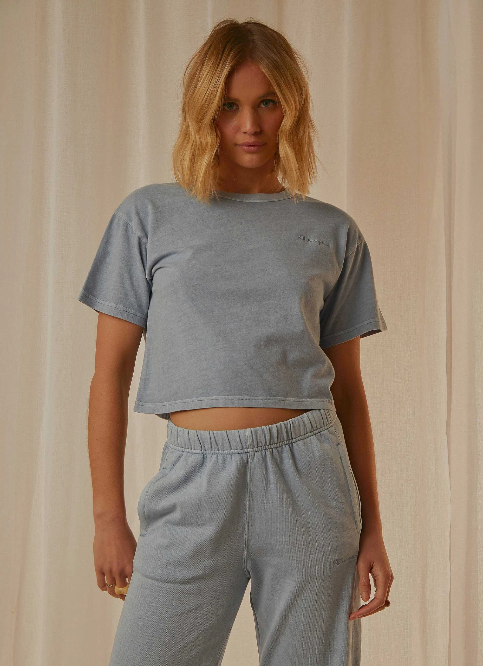 Champion Vintage Dye Crop Tee - Wildflower Blue 3 Champion Vintage Dye Crop Tee - Wildflower Blue - Image 3